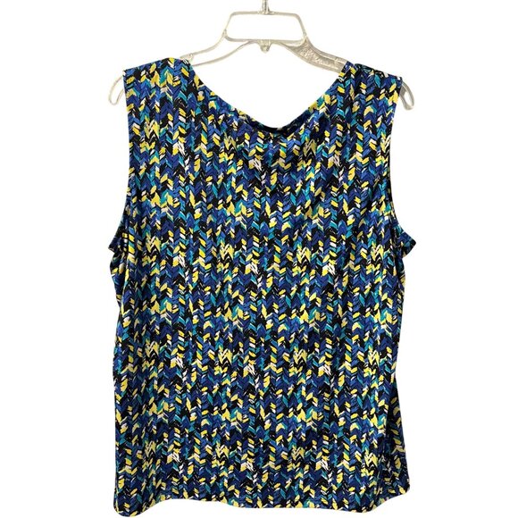 Jones Studio Womens Sleeveless Blouse Sz 1X green multi women blouse - Picture 12 of 12